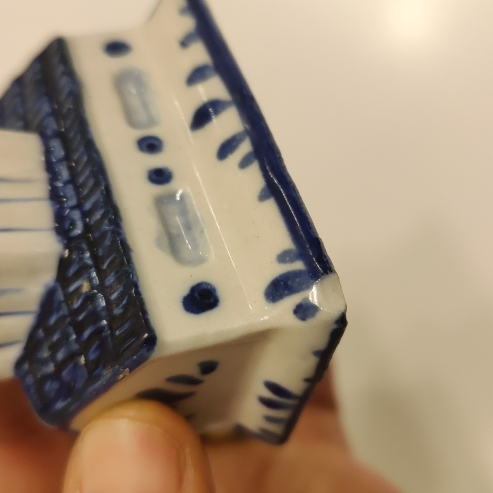 Vintage Retro Inspired Cottage Core Delft Blue Hand Painted Ceramic Lot Of 3 - Picture 15 of 15